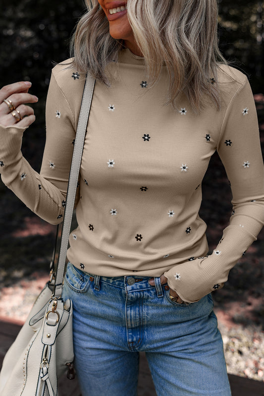 floral embroidered top