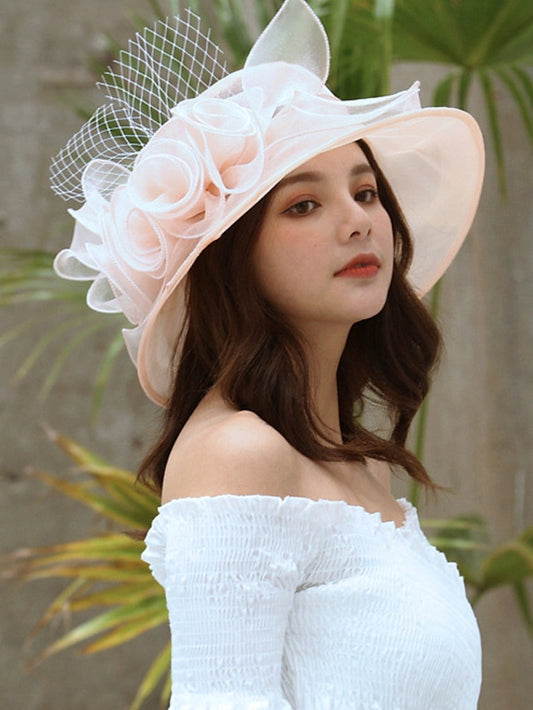 Women's Hat Sun Hat Purple Pink Wine Outdoor Dailywear Holiday Pure Color Floral Floral Portable Sun Protection Comfort - LuckyFash™