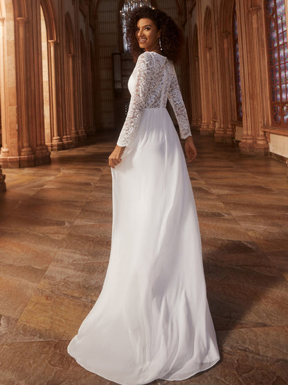 Alluring Lace V Neck Wedding Gowns