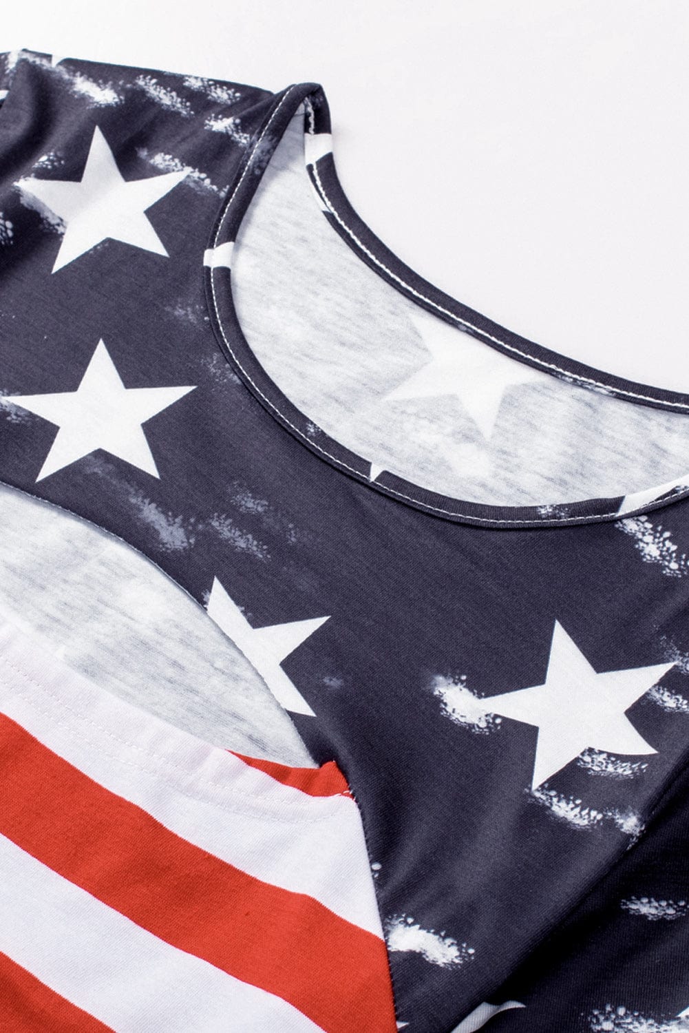 American Flag Cutout Print Black T-Shirt