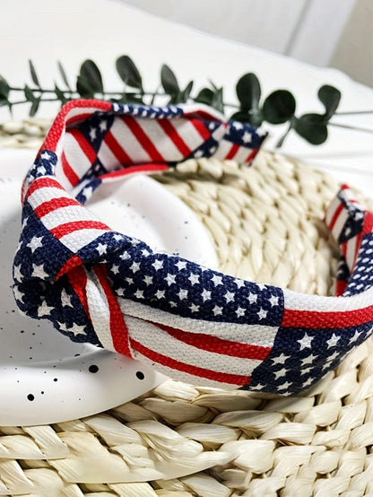 American Flag Inspired Navy Blue Knotted Headband