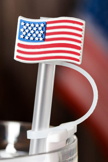 American Flag PVC Straw Lid for Patriotic Parties and BBQs