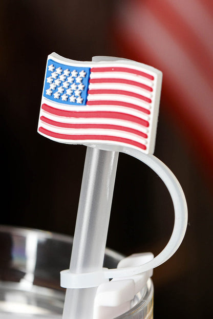 American Flag PVC Straw Lid for Patriotic Parties and BBQs