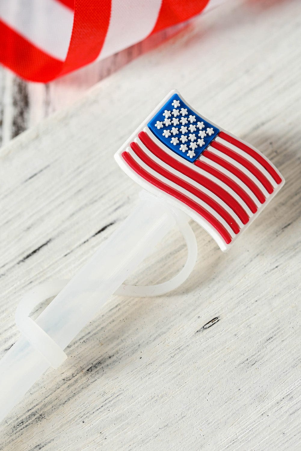 American Flag PVC Straw Lid for Patriotic Parties and BBQs