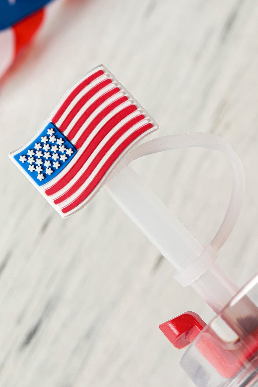 American Flag PVC Straw Lid for Patriotic Parties and BBQs