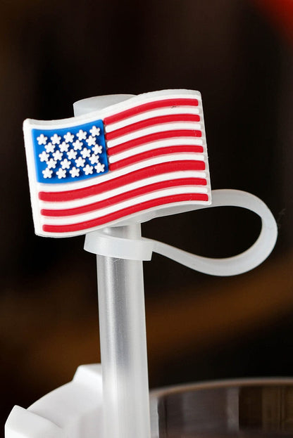 American Flag PVC Straw Lid for Patriotic Parties and BBQs