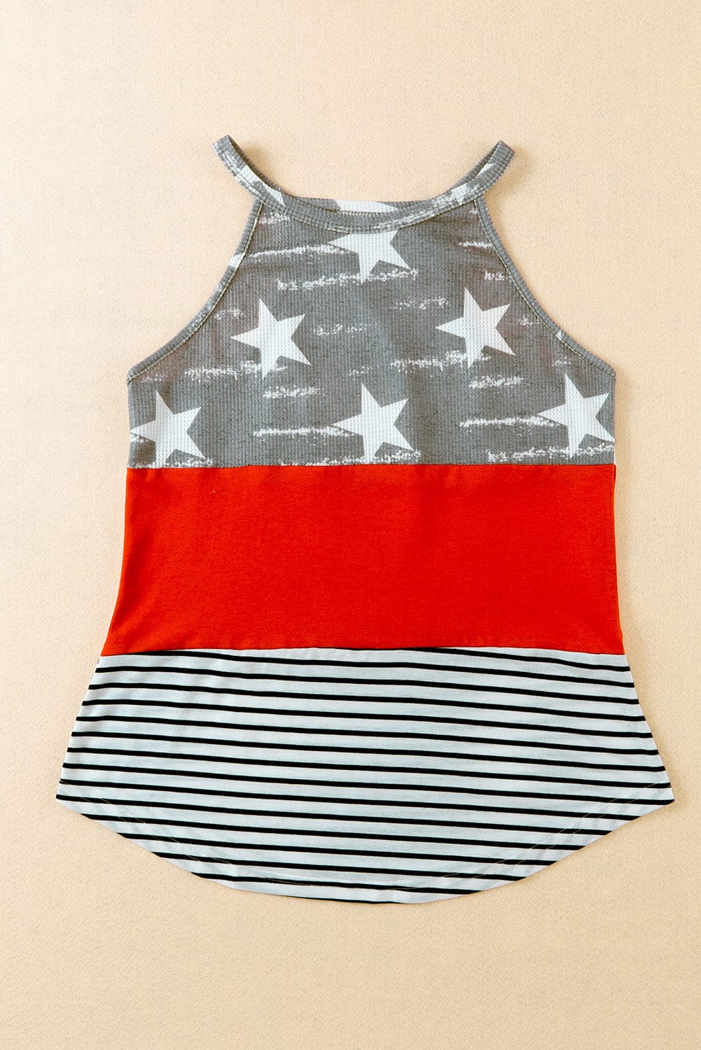 American Patriotism Color Block Sleeveless Tank Top