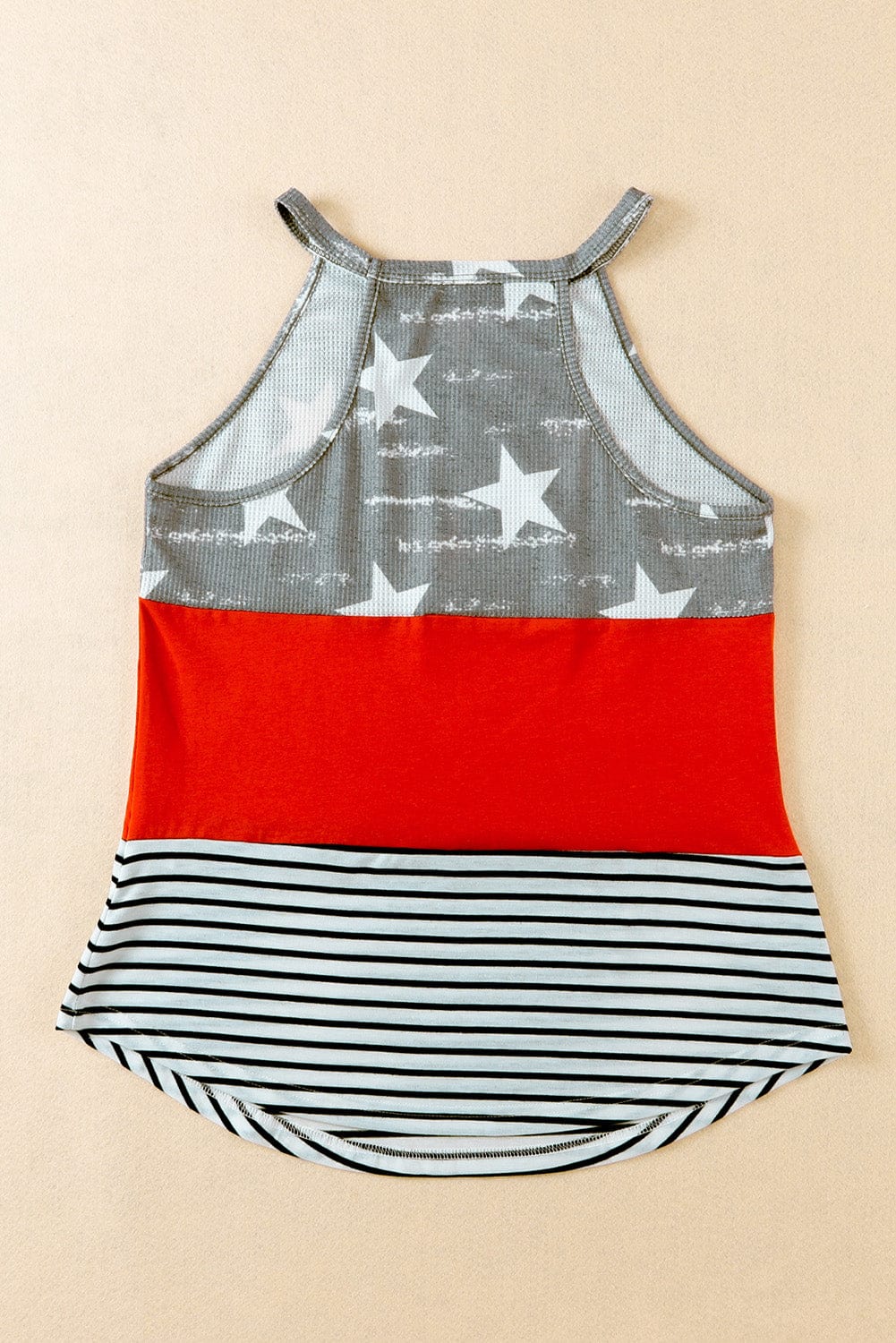 American Patriotism Color Block Sleeveless Tank Top