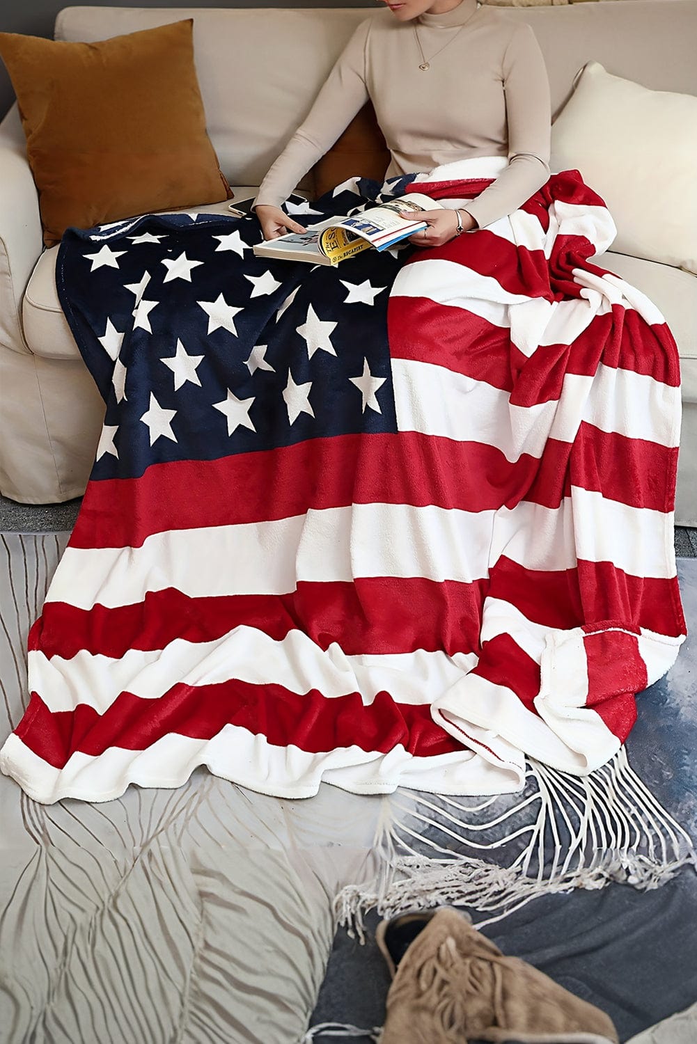 American Pride Patriotic Flag Fleece Blanket 150*200cm