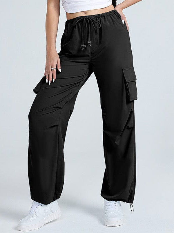 American Vintage High-Waisted Wide Leg Pants with Multi-Pockets