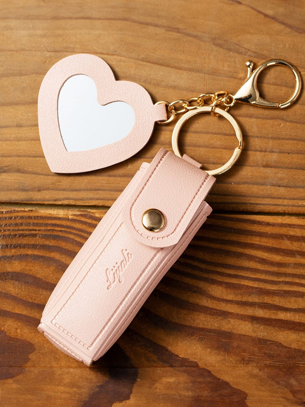 Apricot Pink Portable Lipstick Pocket Keychain