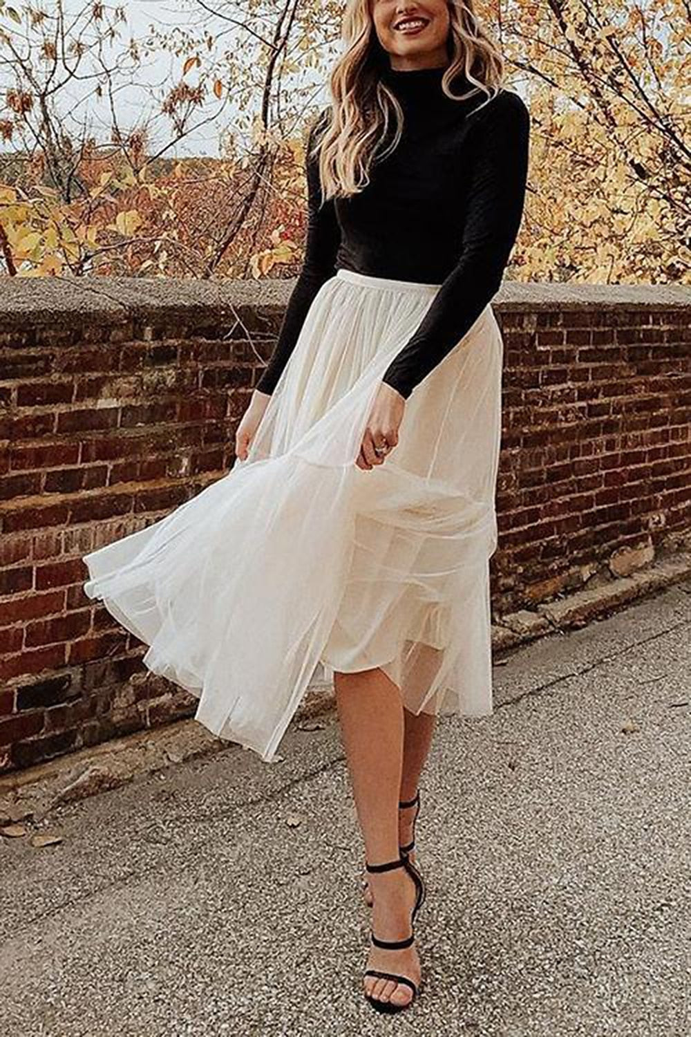 Women's Skirt Work Skirts Long Skirt Midi Skirts Patchwork Layered Tulle Solid Colored Office / Career Daily Spring & Summer Organza Fashion Summer Black White Light Green Pink