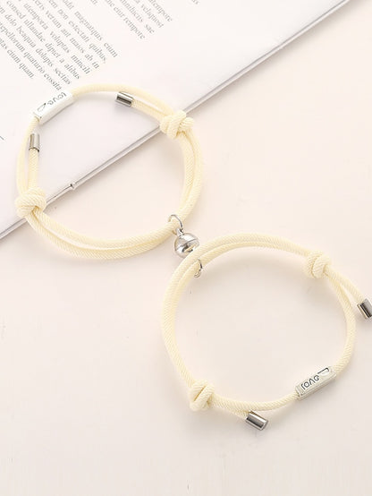 1 Pair Couple's Bracelet Magnetic Adjustable Romantic Series Love Simple Rope Bracelet Jewelry Milan For Gift - LuckyFash™