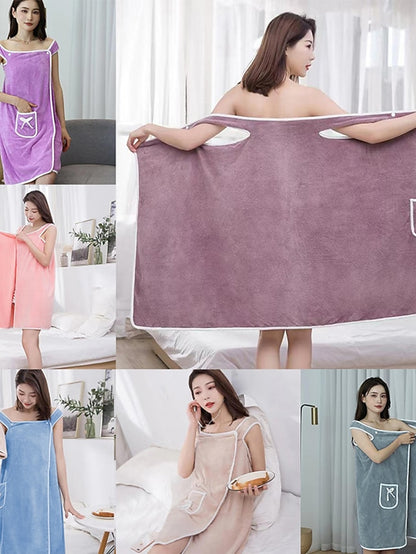 MicroFiber Wearable Bath Towel Dress Super Absorbent Home Wear Bath Skirt Bath Towel Ladies Water-Absorbent Soft Thick Wrapped Bathrobe Quick-dry - LuckyFash™