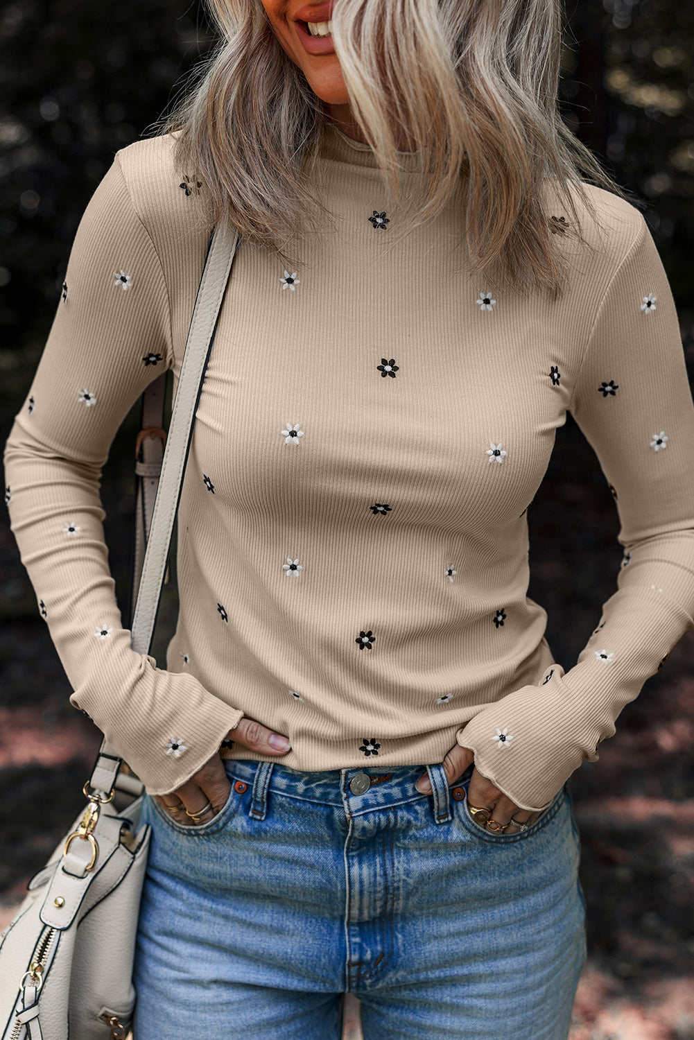 floral embroidered top