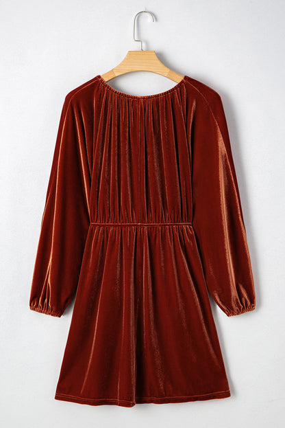 v neck mini dress