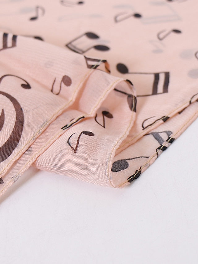 1PC Women Lady Musical Note Chiffon Neck Scarf Shawl Muffler Scarves High Quality Fabulous Elastic Beautiful Scarves - LuckyFash™