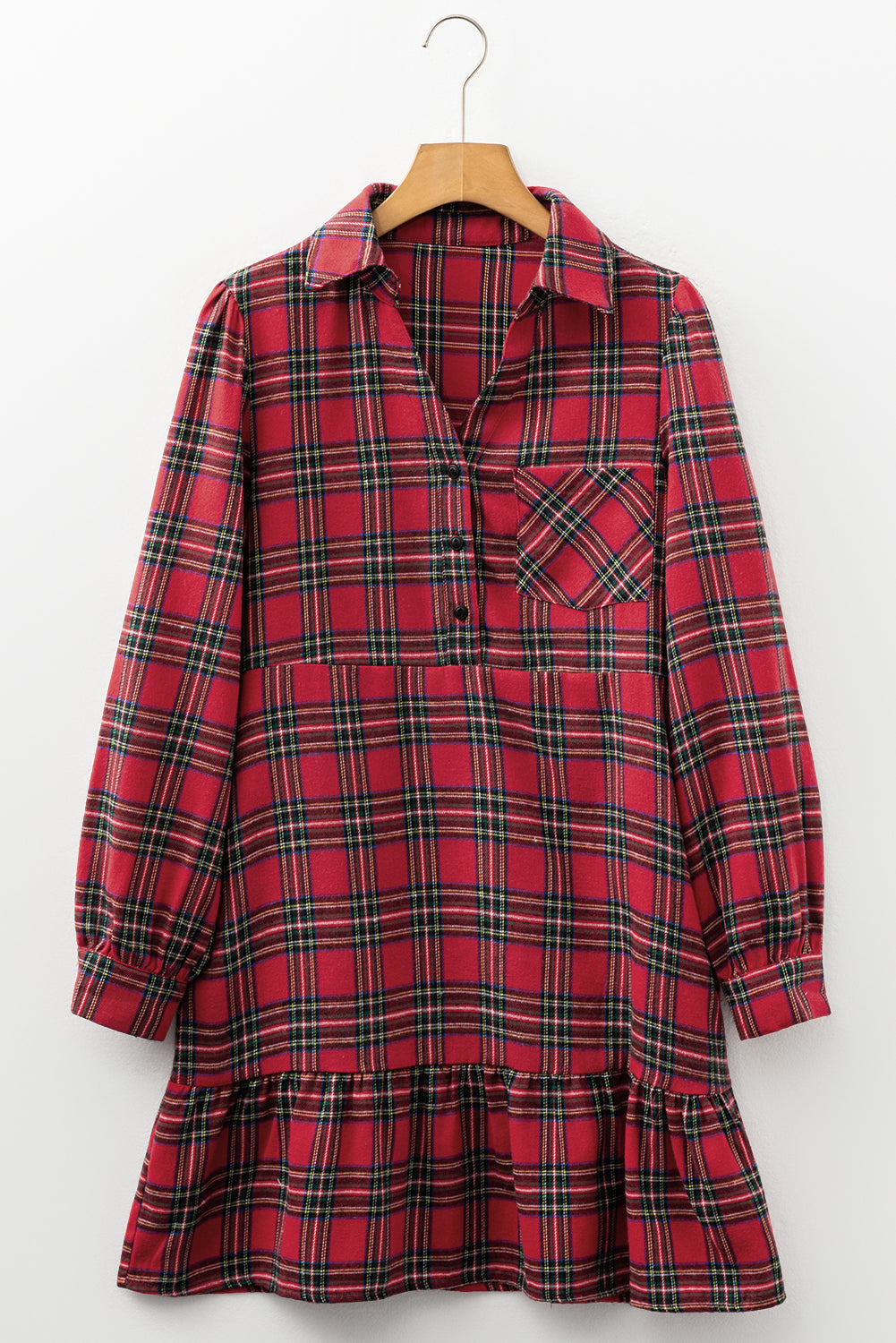 red plaid mini dress