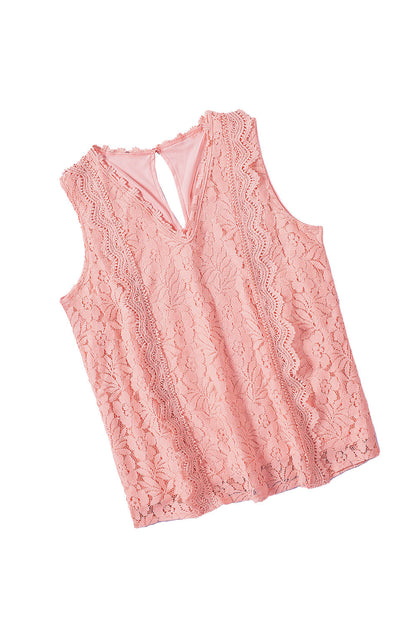 Women's Tank Tops Sleeveless Solid Casual Lace Tank Tops