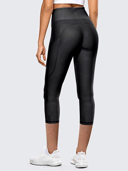 Women's Running Tights Leggings Running Capri Leggings with Phone Pocket High Waist Base Layer Athletic Athleisure Spandex Tummy Control Butt Lift Breathable Fitness Gym Workout Running Sportswear - LuckyFash™