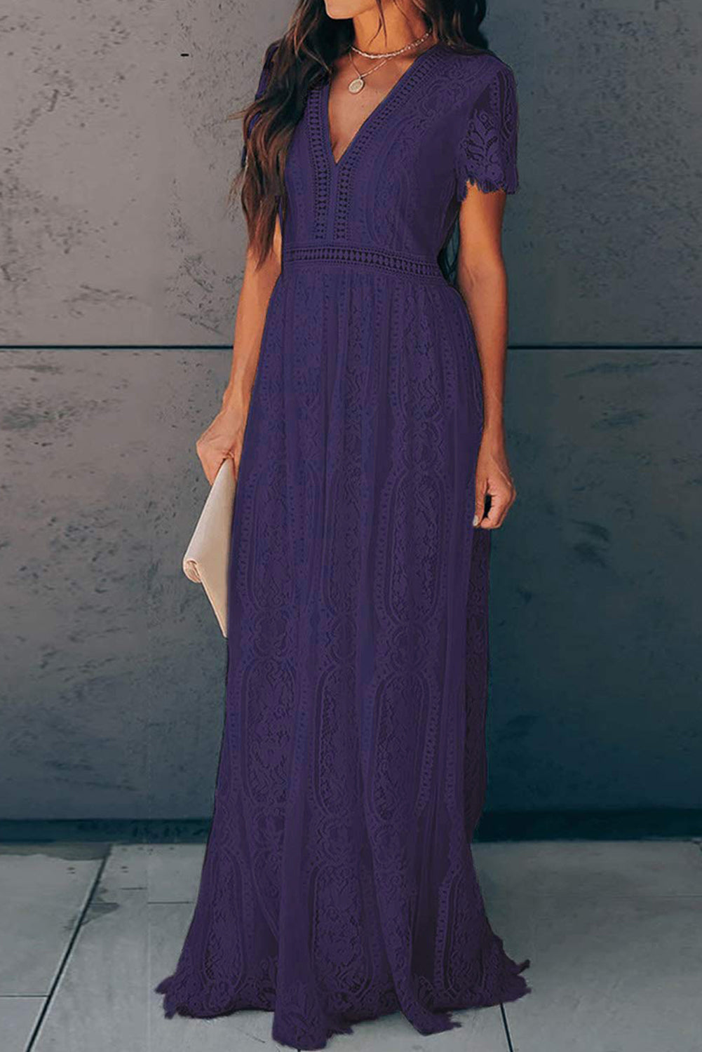 Printed V-Neck Short Sleeve Bohemian Dress