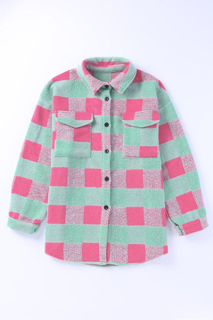 Pink Plaid Pattern¬†Oversized Shacket