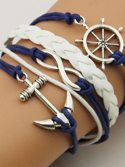 Leather Bracelet Plaited Wrap Fashion Weave Fashion Cute Leather Bracelet Jewelry Blue For Daily Holiday - LuckyFash™
