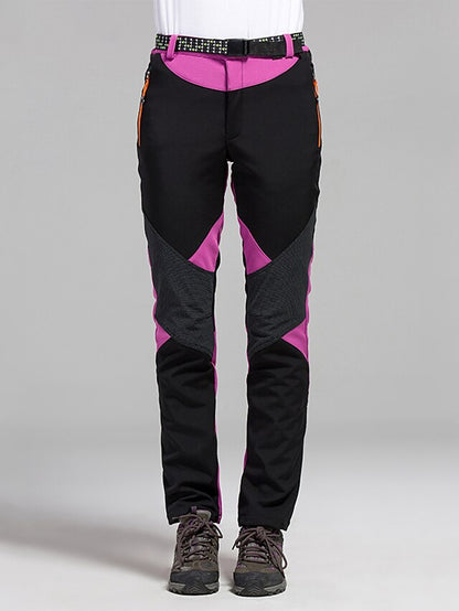 Women's Hiking Pants Trousers Fleece Lined Pants Softshell Pants Winter Outdoor Waterproof Windproof Thermal Warm Elastic Waist Fashion Bottoms Blue Red Skiing Camping Ski / Snowboard - LuckyFash™