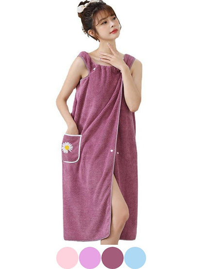 MicroFiber Wearable Bath Towel Dress Super Absorbent Home Wear Bath Skirt Bath Towel Ladies Water-Absorbent Soft Thick Wrapped Bathrobe Quick-dry - LuckyFash™