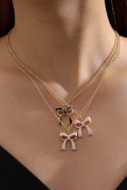 Bowknot Triple Layer Necklace