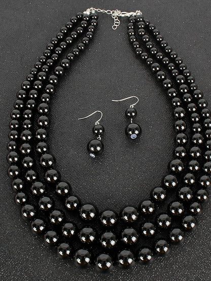 Women's necklace Chic & Modern Party Pure Color Jewelry Sets / Imitation Pearl / White / Red / Purple / Fall - LuckyFash™