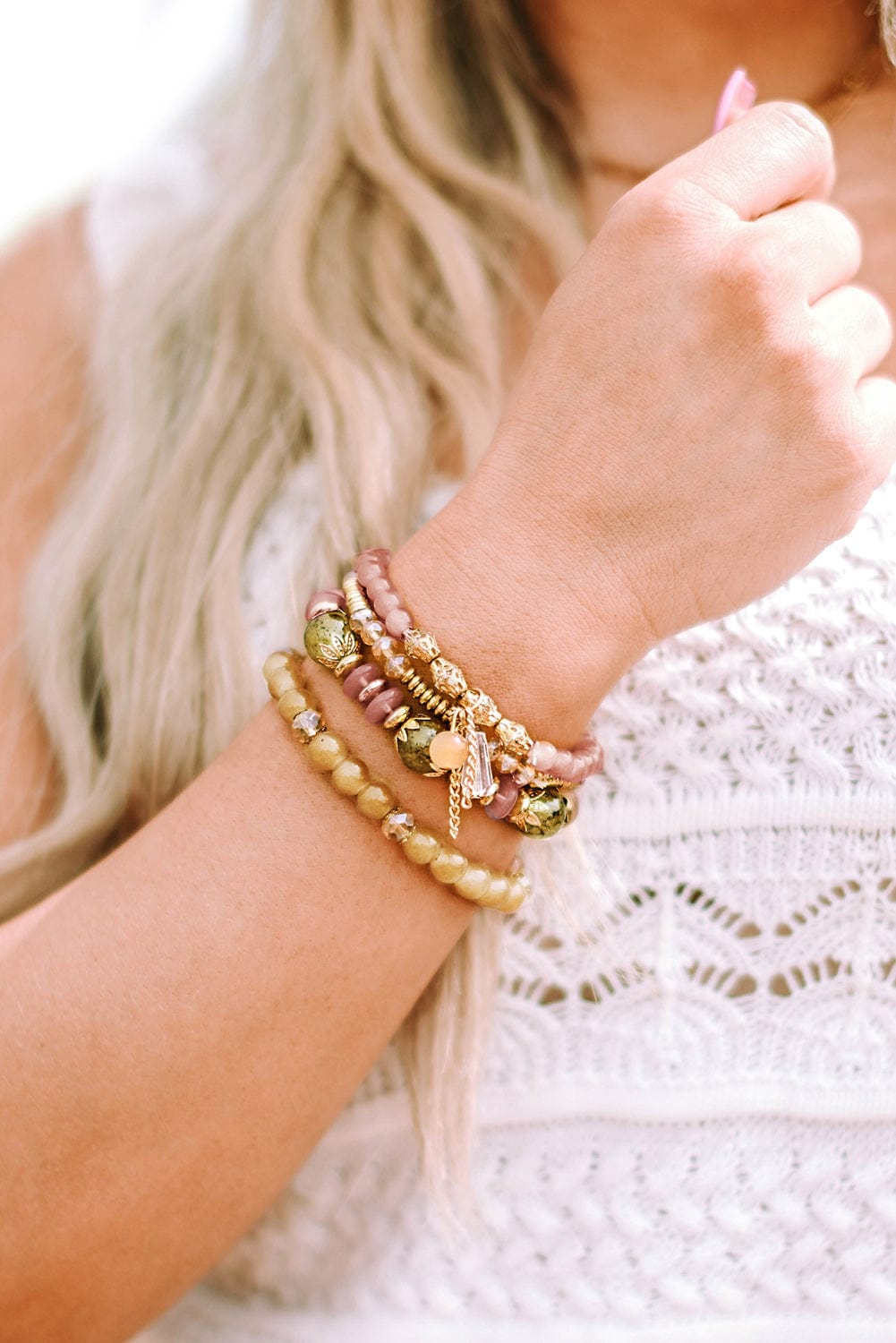 Brown  Bohemian Crystal Pendant Tassel Bracelet