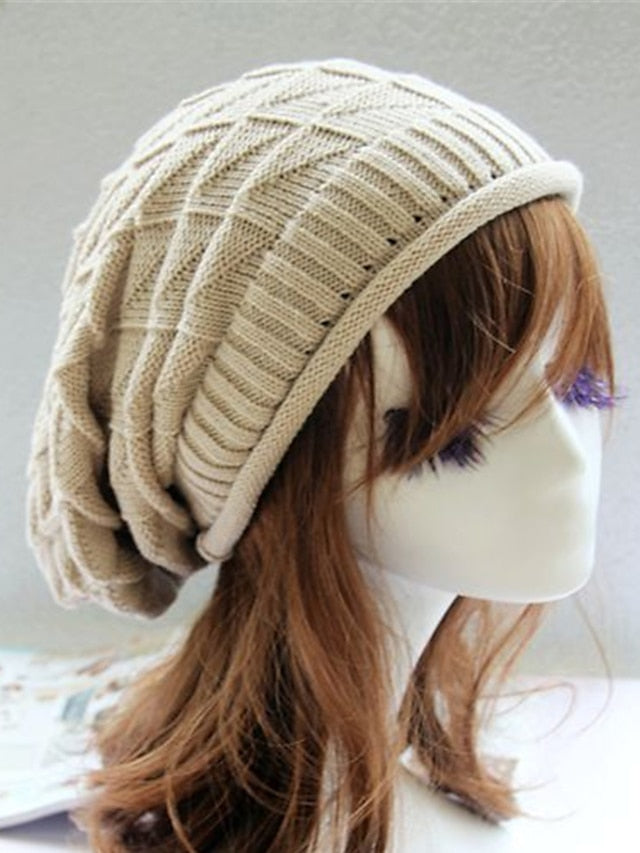 Women's Hat Beanie / Slouchy Black Purple Wine Outdoor Home Street Knitted Pure Color Portable Windproof Comfort - LuckyFash™