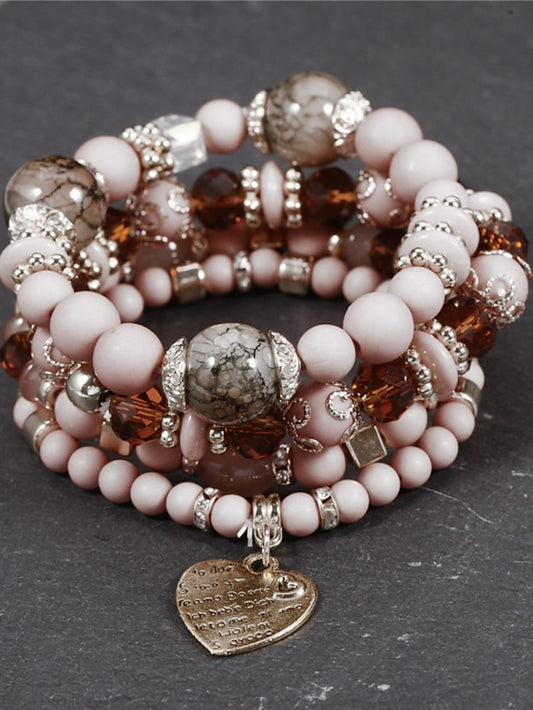 Women's Bracelets Ethnic Style Party Heart Bracelets & Bangles / Imitation Pearl / Black / Red / Fall / Winter - LuckyFash™