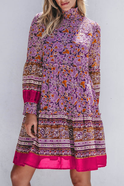 puff sleeve floral dress