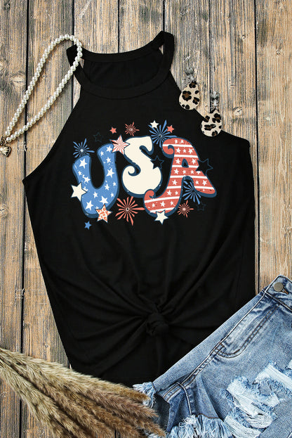 Black Star USA Graphic Flag Day Tank Top