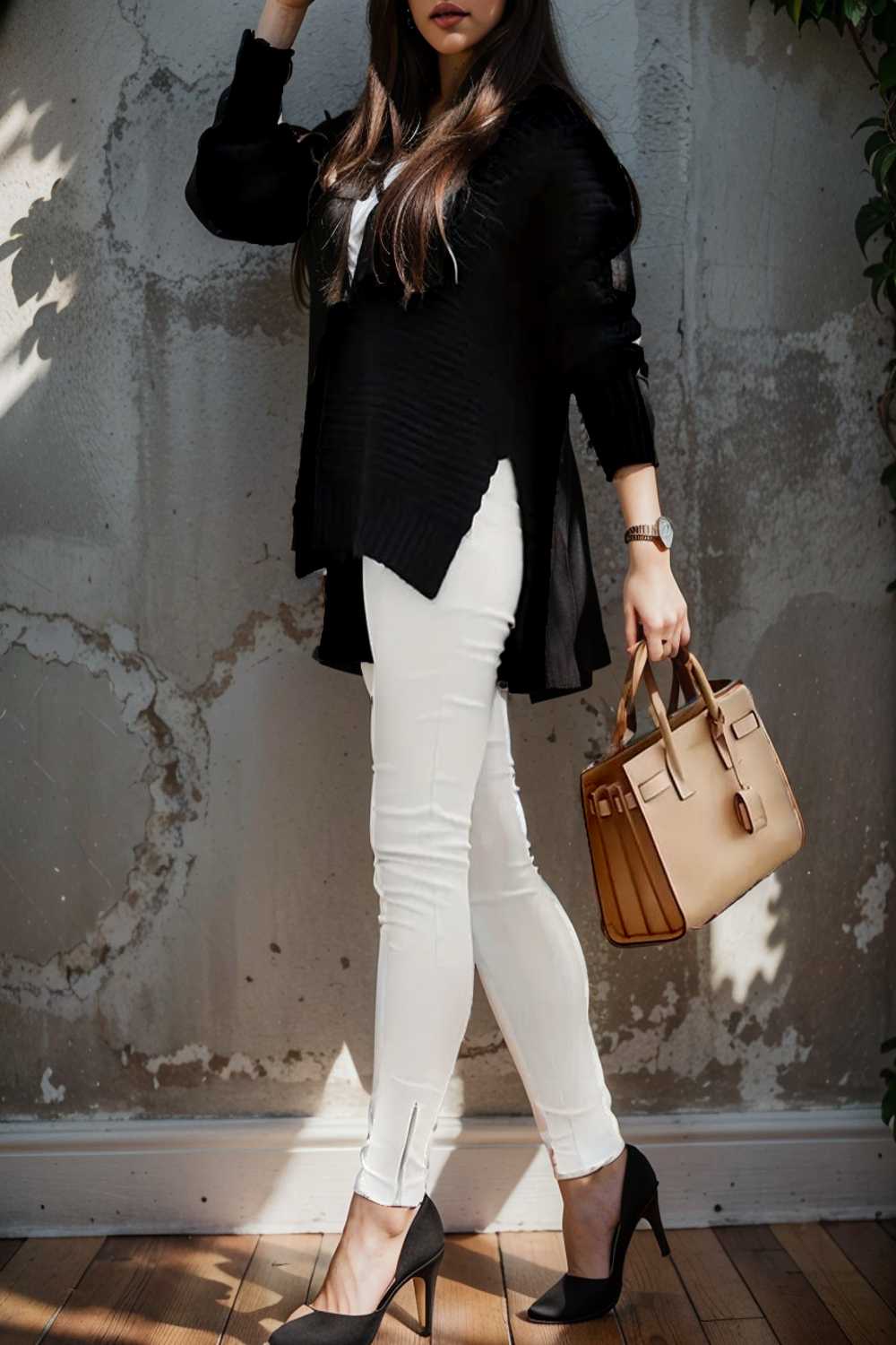 casual chunky knit mock neck long sleeve split pullover sweater 107241