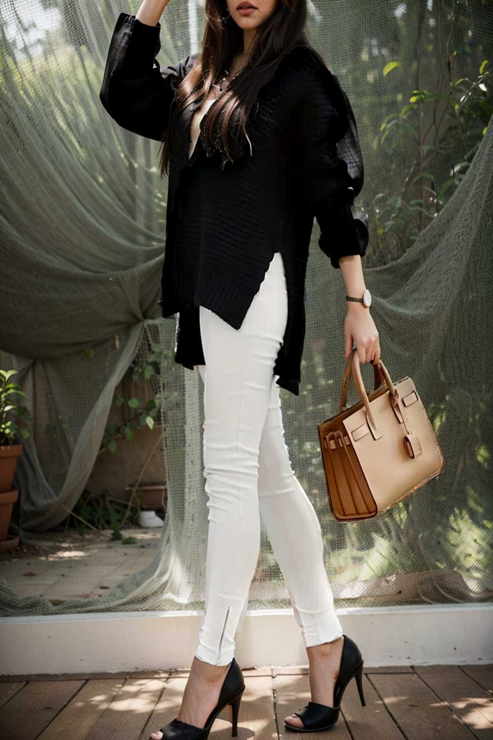 casual chunky knit mock neck long sleeve split pullover sweater 106676