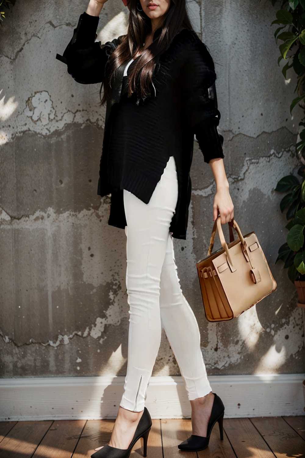 casual chunky knit mock neck long sleeve split pullover sweater 108789