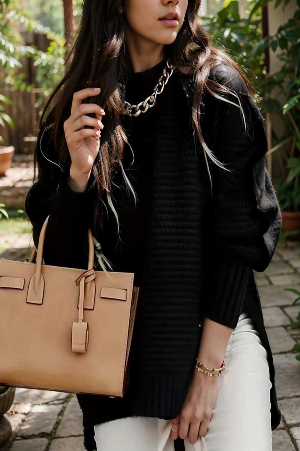 casual chunky knit mock neck long sleeve split pullover sweater 107234
