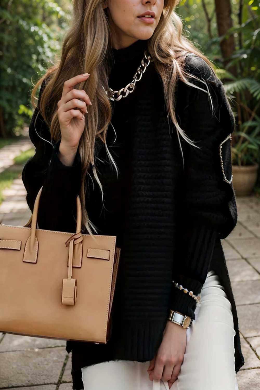 casual chunky knit mock neck long sleeve split pullover sweater 108752