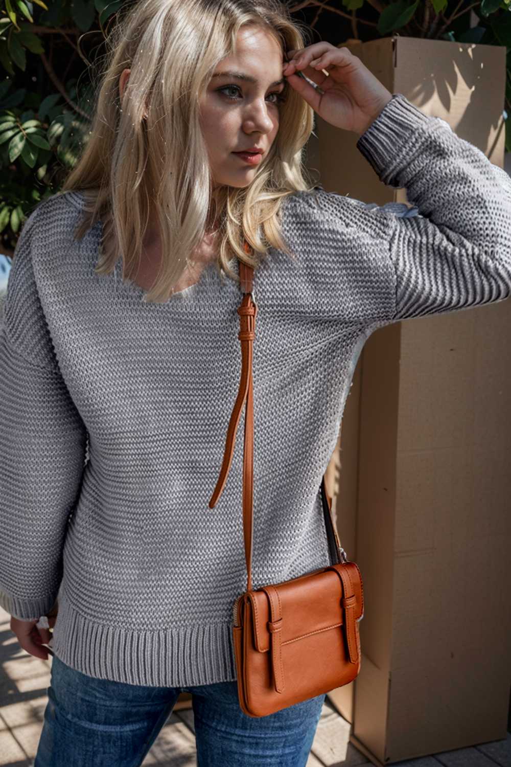 casual chunky knit mock neck long sleeve split pullover sweater 108726
