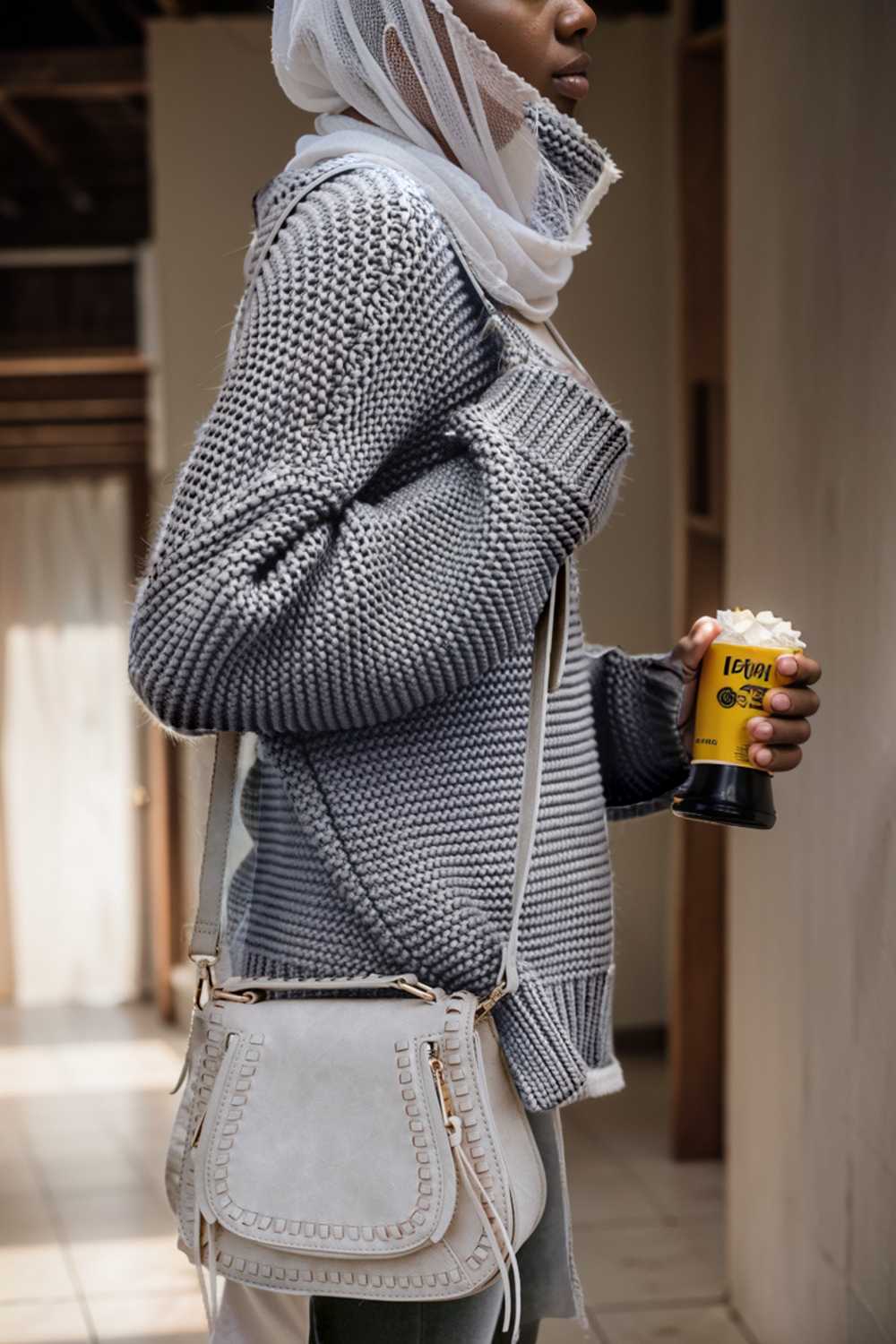 casual chunky knit mock neck long sleeve split pullover sweater 105845