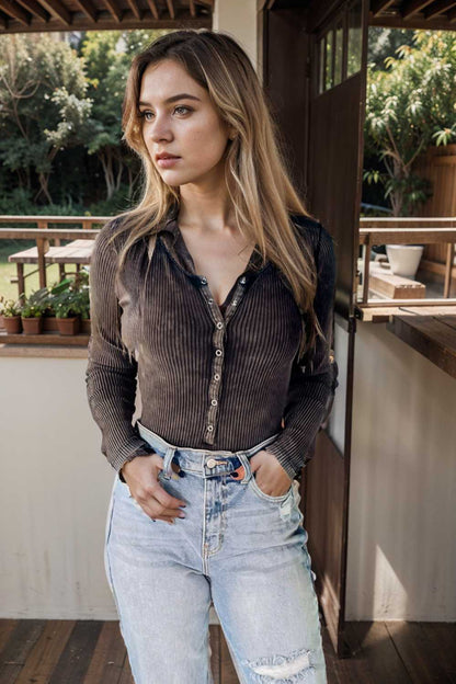 casual zip cardigan long sleeve knit hoodie shirt drop shoulder v neck closed jewel 107204
