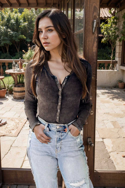 casual zip cardigan long sleeve knit hoodie shirt drop shoulder v neck closed jewel 107198