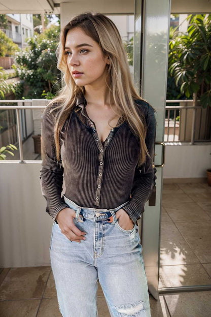 casual zip cardigan long sleeve knit hoodie shirt drop shoulder v neck closed jewel 107196