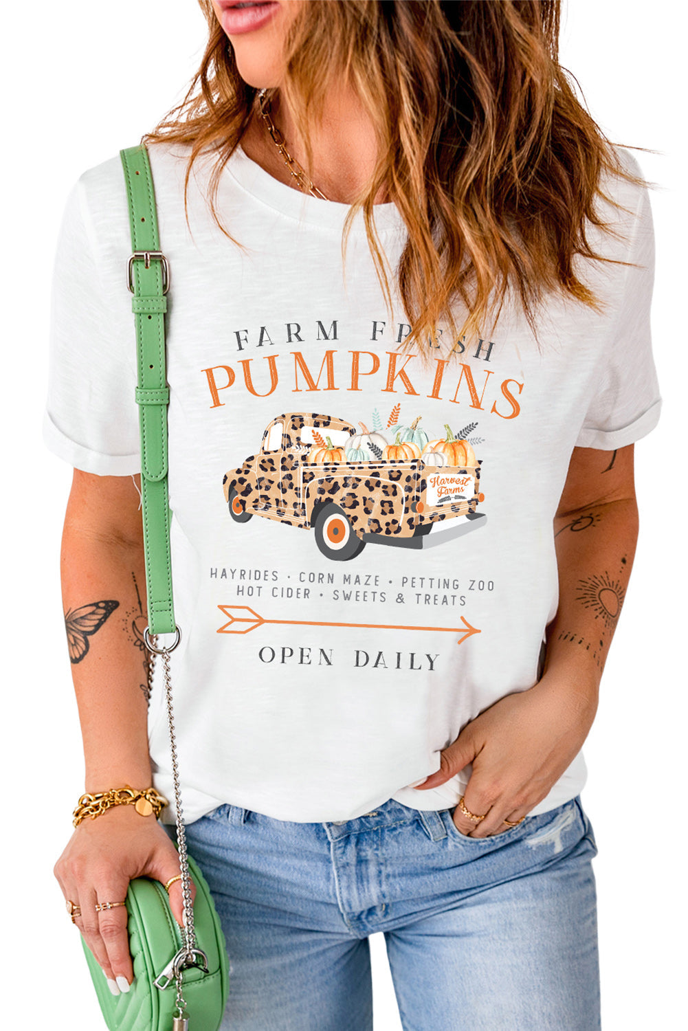 White Farm Fresh Pumpkin Open Daily T-Shirts