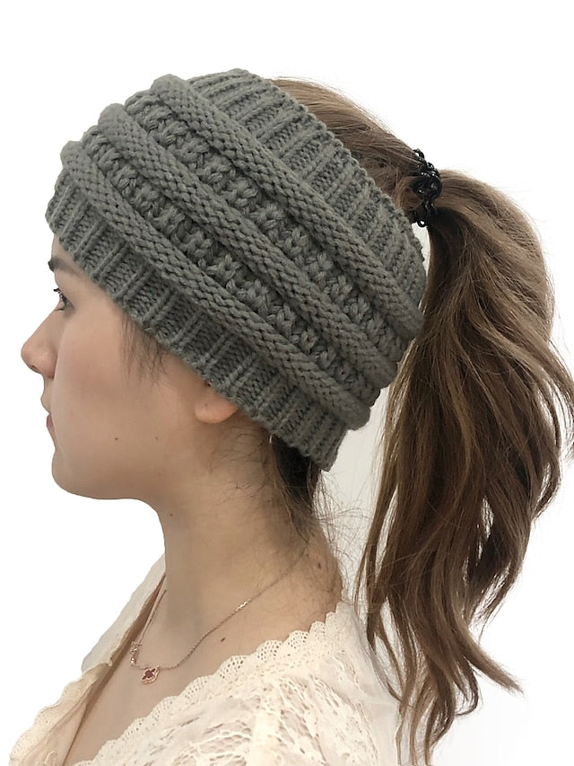 Women's Hat Beanie / Slouchy Black Pink Wine Outdoor Home Street Knitted Pure Color Portable Windproof Comfort - LuckyFash™