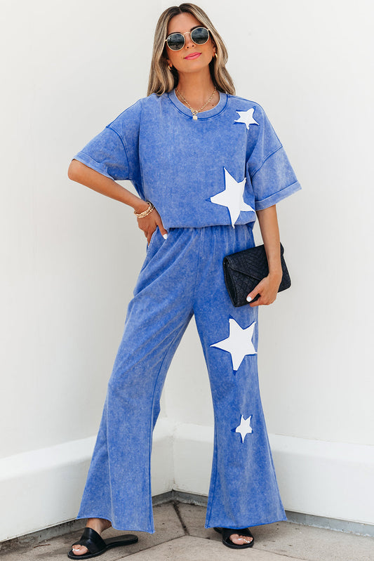 blue pants set