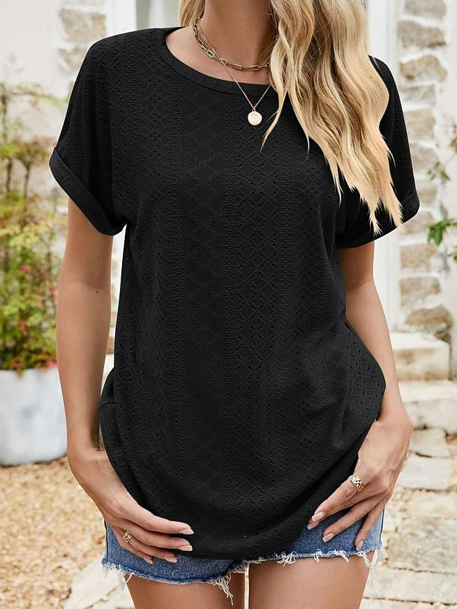 Women's Tunic Daily Vacation Weekend Black Short Sleeve Bohemia Tropical Fashion Square Neck Summer